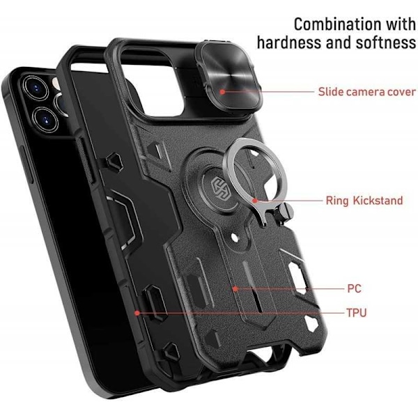 iPhone 15 Pro Max stødsikkert cover med ringholder Nillkin