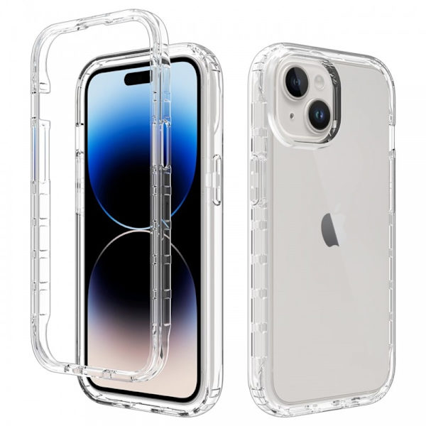 iPhone 15 Plus Heltäckande Premium 3D Skal 3in1 ThreeSixty Clear