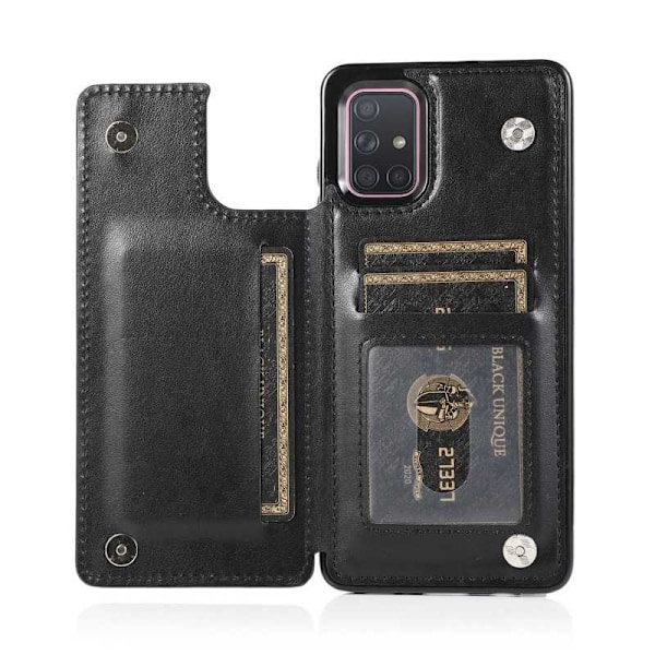 Samsung A71 iskunkestävä kotelo, 3-taskuinen Flippr V2 Black