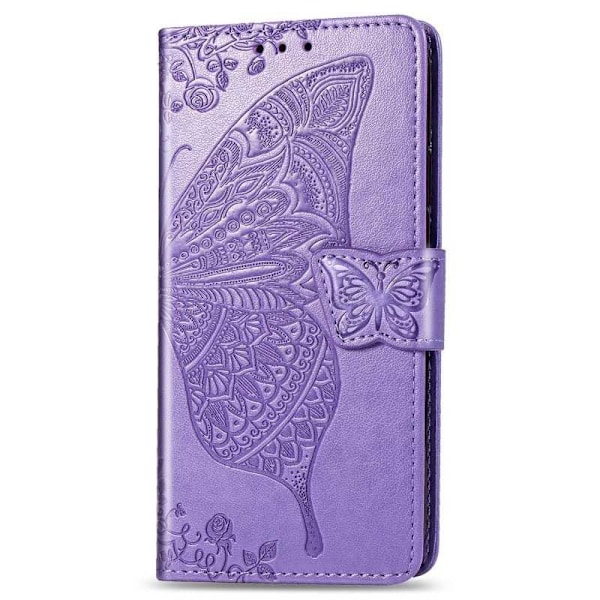 Samsung S10 Plus Plånboksfodral PU-Läder 4-FACK Motiv Fjäril Lila