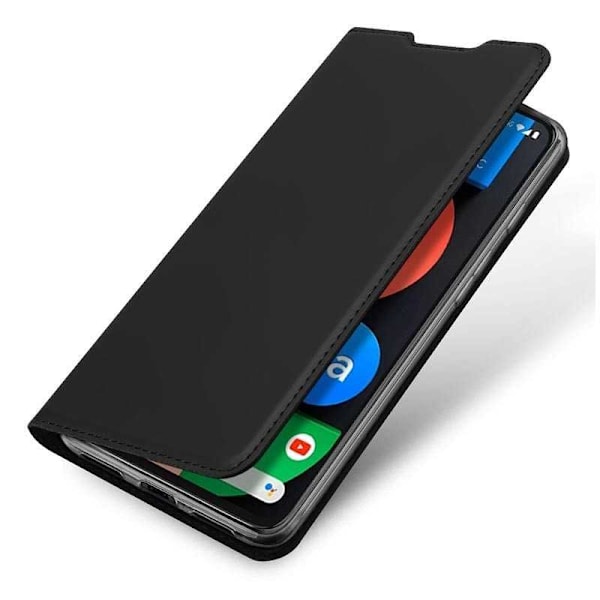 Google Pixel 4a 4G / LTE Flip Case Smooth -korttipaikka Black