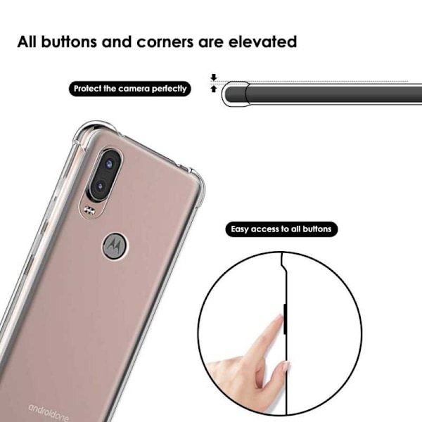 Motorola One Vision stødabsorberende silikone Shell Shockr Transparent