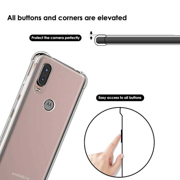 Motorola One Vision Stöttåligt Skal med Förstärkta Hörn Transparent