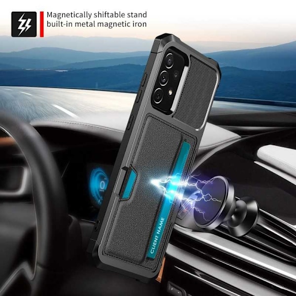 Samsung A52/A52s 4G/5G stødsikkert cover med kortrum Solid V2 Black