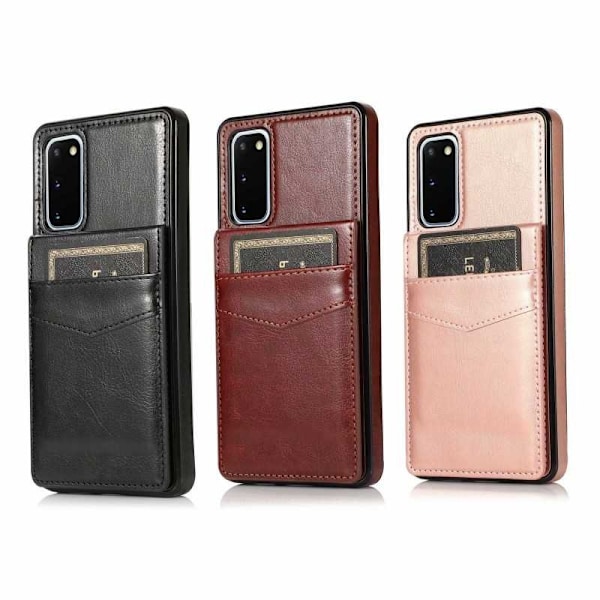 Samsung S20 Mobile Cover -korttipidike 5-FACK Retro V3 Rosenguld