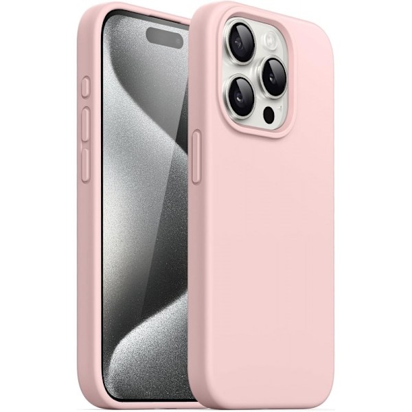 Gummibelagt stødsikker etui iPhone 15 Pro Max - Pink