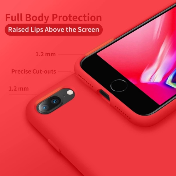 Gummibelagt Stöttåligt Skal iPhone 7 Plus / 8 Plus - Röd