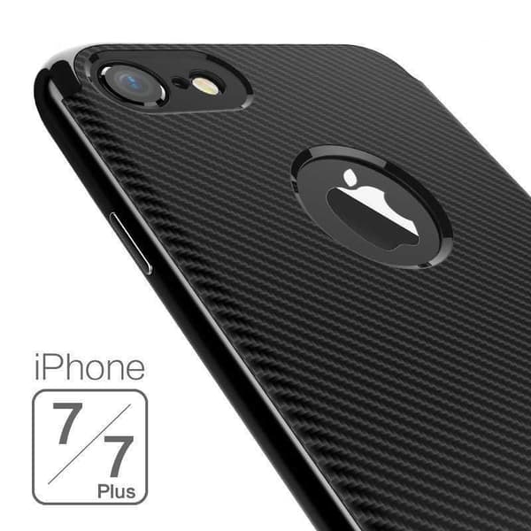 iPhone 7 Plus Stöttåligt Skal FullCarbon V2 Svart