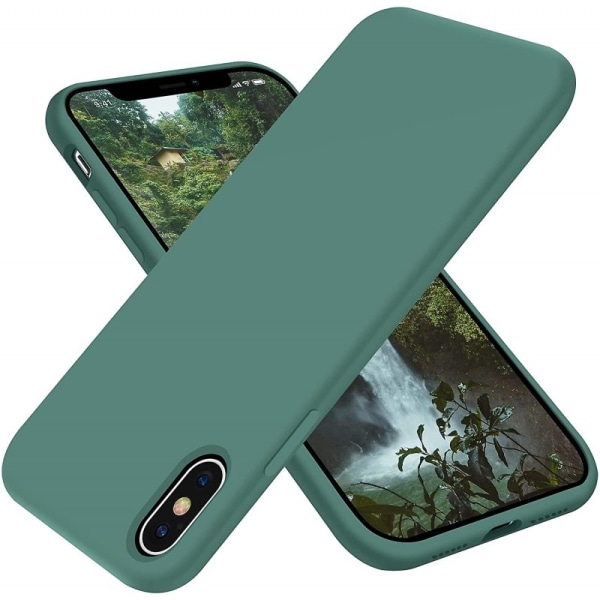 Kuminen iskunkestävä kotelo iPhone X / XS- vihreä