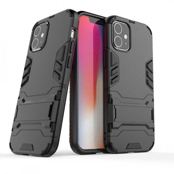 iPhone 12 Iskunkestävä kotelo jalustalla ThinArmor Black