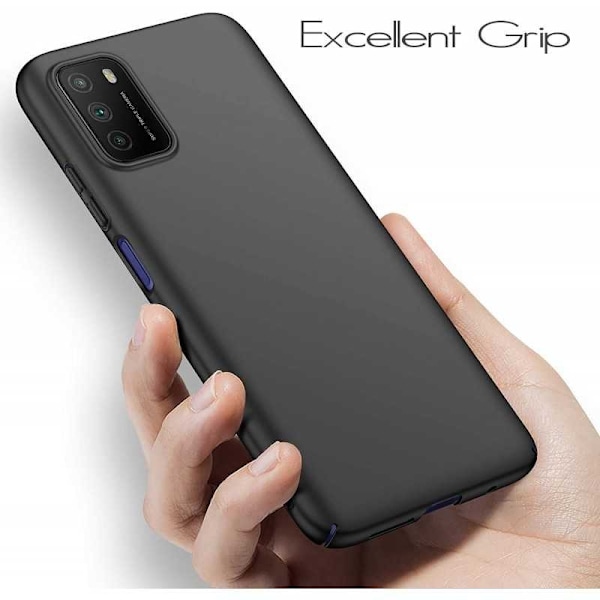 Xiaomi Poco M3 Erittäin ohut kumipinnoitettu mattamusta Cover Basic V2 Black