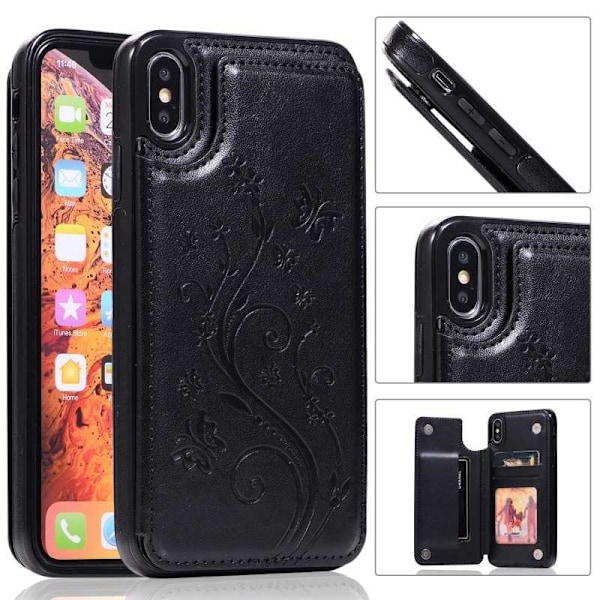 iPhone XS Max iskunkestävä kotelo, 3-taskuinen Flippr V2 Black