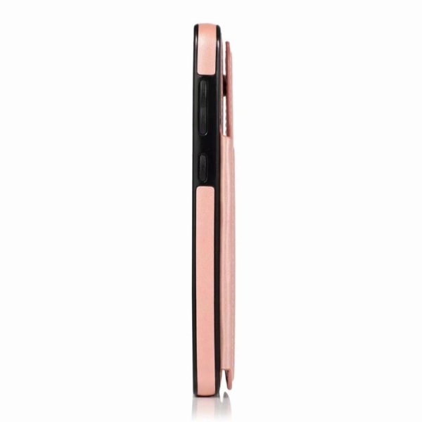 Samsung A50 iskunkestävä kansikorttipidike 3-POCKET Flippr V2 Pink gold