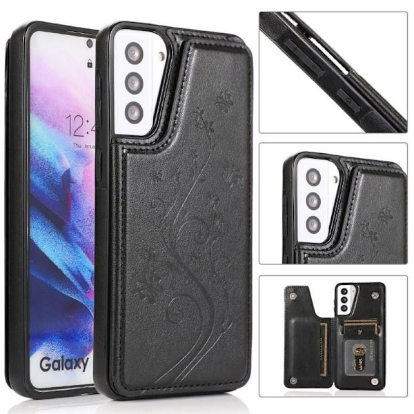 Samsung S21 Plus Shockproof Case Kortholder 3-POCKET Flippr V2 Black