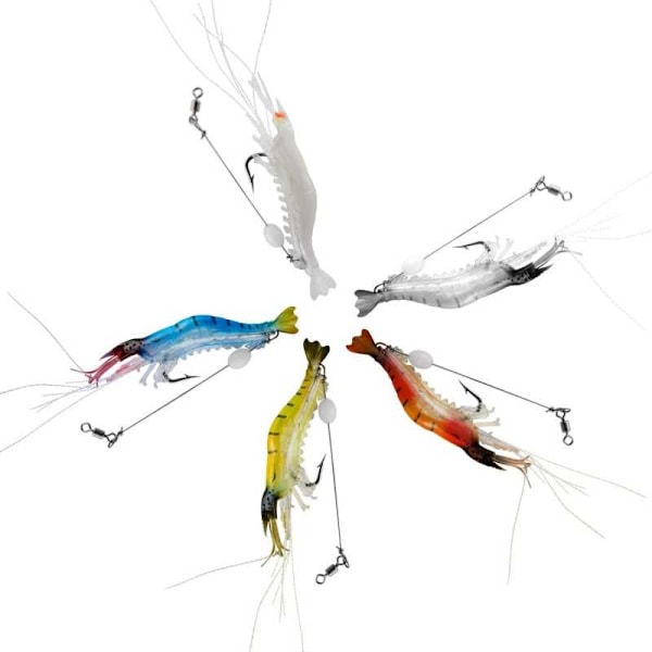 6-PACK rejelokkemadsæt fiskeagn Multicolor