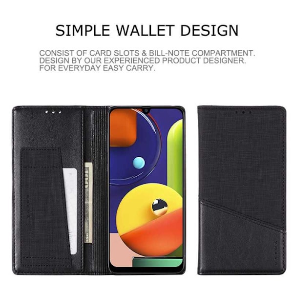 Samsung A70 Elegant Fodral i PU-Läder med RFID Block Svart