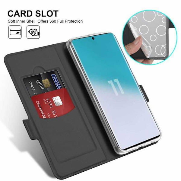 Samsung S20 Plus Flip Case Skin Pro med kortrum Black