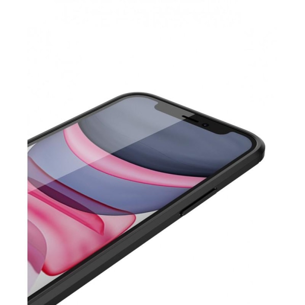 iPhone 12 Iskunkestävä ja iskunkestävä LeatherBack -kotelo Black