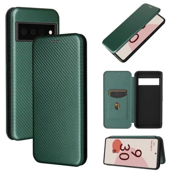 Google Pixel 6 Pro Flipfodral Kortfack CarbonDreams Svart