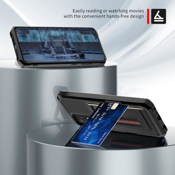 Samsung A72 4G / 5G Iskunkestävä kansi korttipaikalla Solid V2 Black