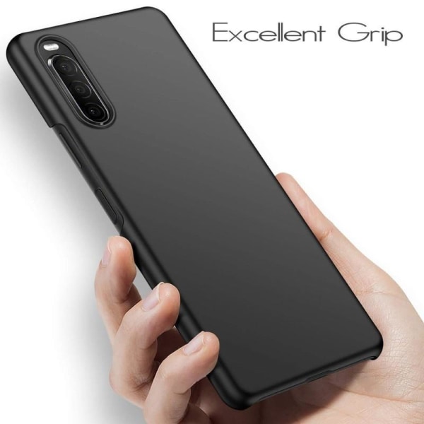 Xperia 10 IV Ultra-ohut kumipinnoitettu mattamusta Cover Basic V2 Black