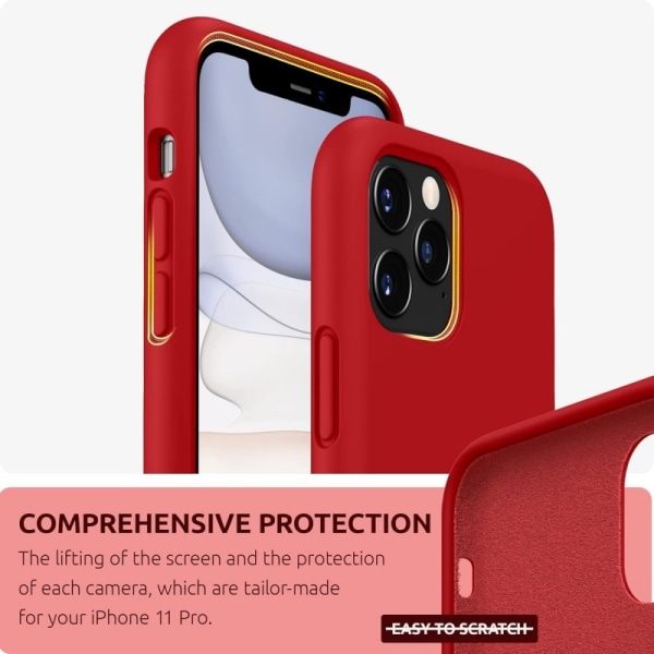 Gummibelagt Stöttåligt Skal iPhone 11 Pro - Röd