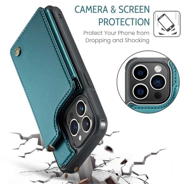 CaseMe Stöttåligt Skal Korthållare Stativ 4-Fack iPhone 12 Pro Max Grön