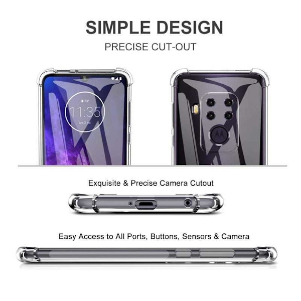 Motorola One Zoom Stødabsorberende Silikone Shell Shockr Transparent