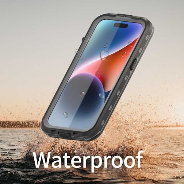 iPhone 15 Plus Heltäckande Vattentät Premium MagSafe Skal Transparent