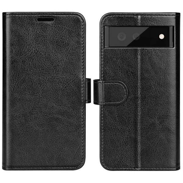 Google Pixel 6A Wallet Case PU-læder 4-LOMMES Black