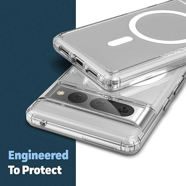 Google Pixel 8 Pro Transparent Stötdämpande Skal MagSafe-Kompatibelt Transparent