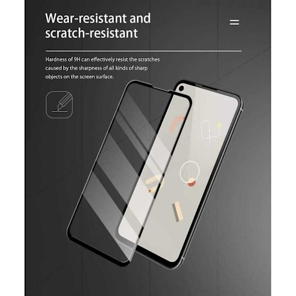 Google Pixel 4a 4G / LTE FullFrame 0,26 mm 2,5D 9H karkaistu lasi Transparent