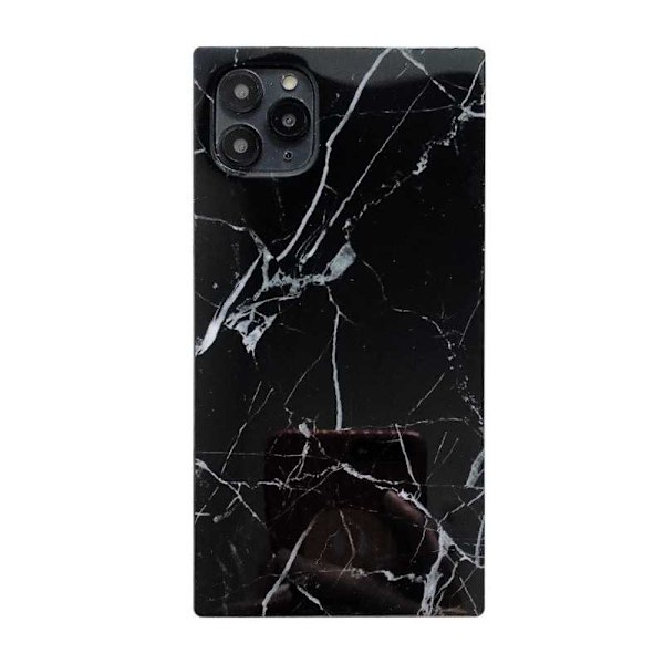 iPhone 11 Pro Max Stilfuld Marble Shell Square Svart