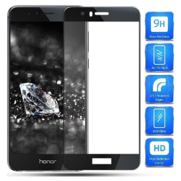 2-PACK Honor 9 hærdet glas 0,26 mm 2,5D 9H fuld ramme Svart