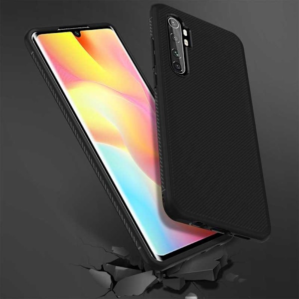 Xiaomi Mi Note 10 Lite Stilrent Stöttåligt Skal FullCarbon V3 Svart