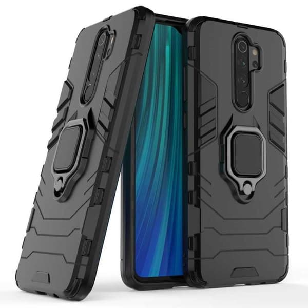 Xiaomi Redmi Note 8 Pro Stöttåligt Skal med Ringhållare ThinArmor Svart