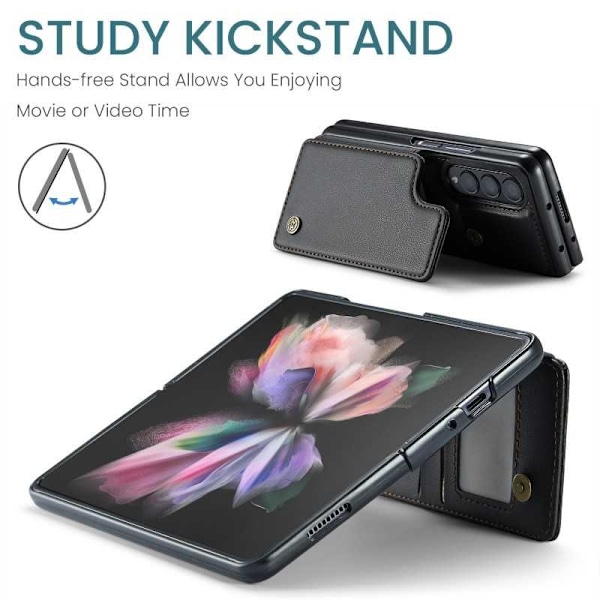 CaseMe Stöttåligt Skal Korthållare Stativ 4-Fack Samsung Z Fold 3 Svart
