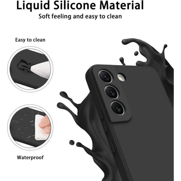 Samsung S21 Gummibelagd Mattsvart Skal Kameraskydd Liquid - Svar