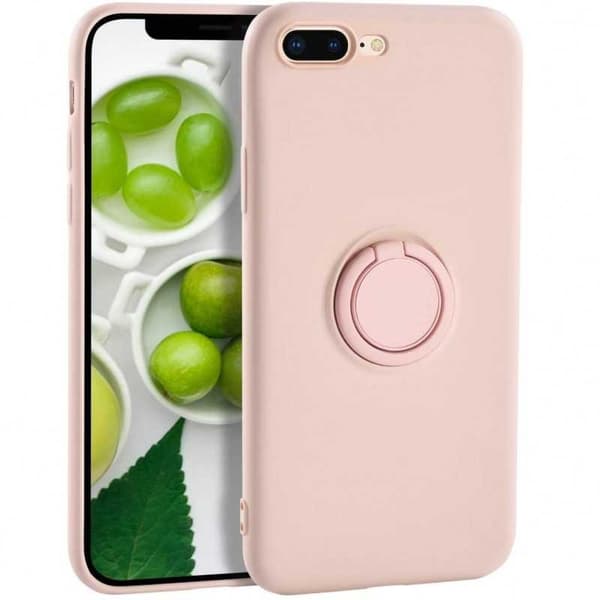 iPhone 7 Plus / 8 Plus Stöttåligt Skal med Ringhållare CamShield Rosa