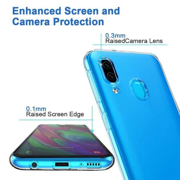 Samsung A40 Stöttåligt Genomskinligt Skal Simple Transparent