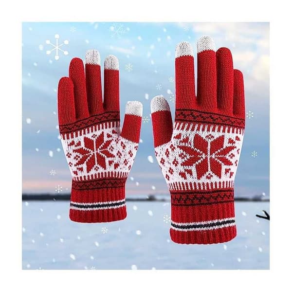Touch Gloves Winter Pattern Brun