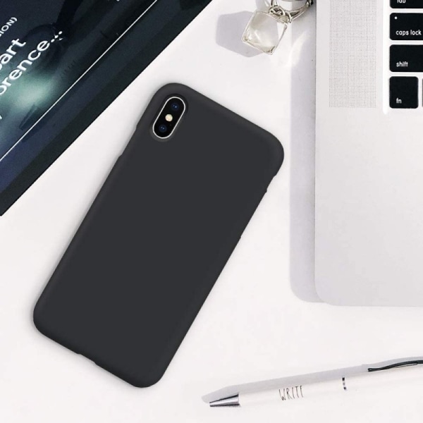 iPhone XS gummibelagt mat sort silikonecover