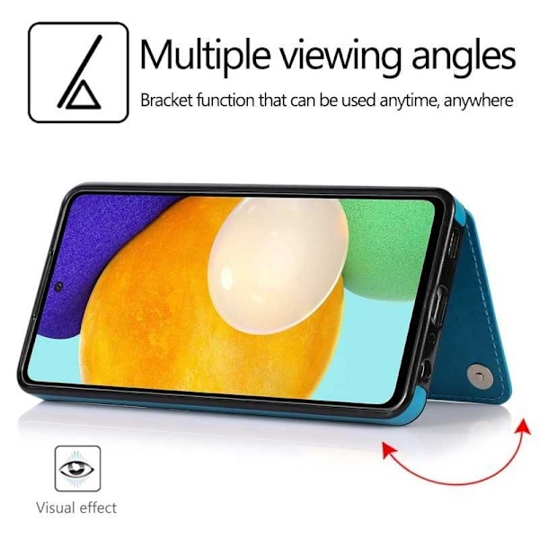 Samsung A52/A52s 4G/5G Stöttåligt Skal Korthållare 3-FACK Flippr V2 Rosa guld