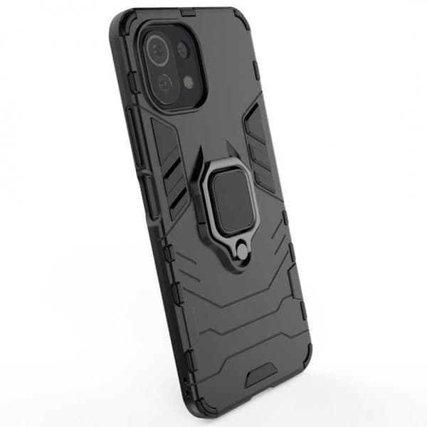 Xiaomi Mi 11 Lite iskunkestävä kotelo ThinArmor sormustelineellä Black