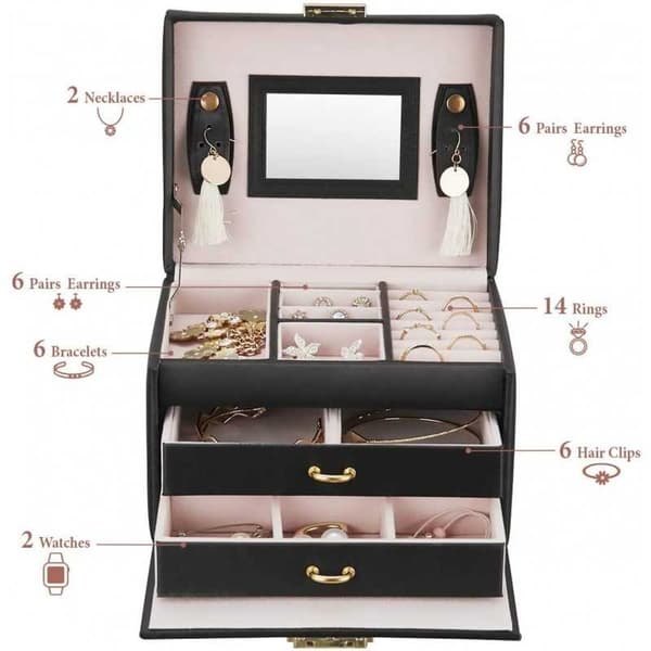 Juvelbox / Smyckesbox / Smyckeskrin Svart