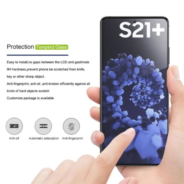 2-PAKKT Samsung S21 Plus herdet glass 0,26mm 2,5D 9H Transparent