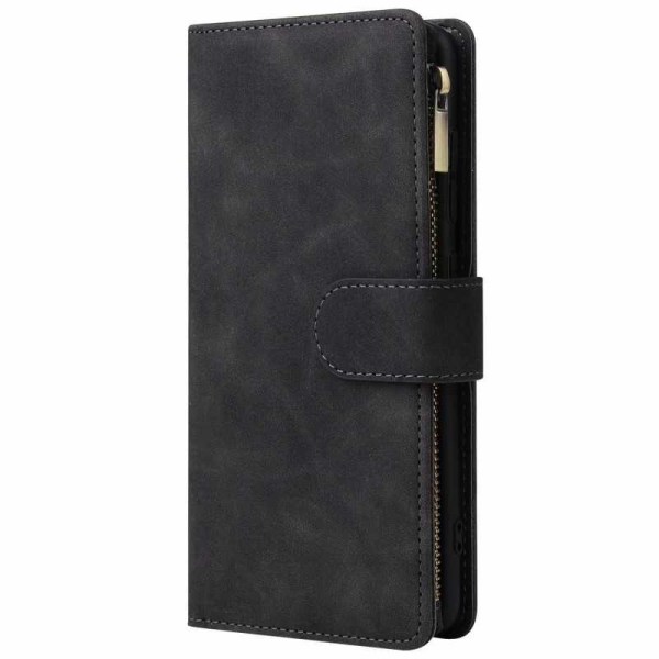 Samsung A33 5G multifunktionelt pung etui Lynlås 8-rum Black