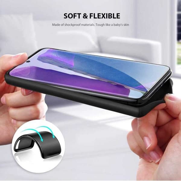 Samsung Note 20 Ultra Soft kumipinnoitettu mattamusta kansi Black