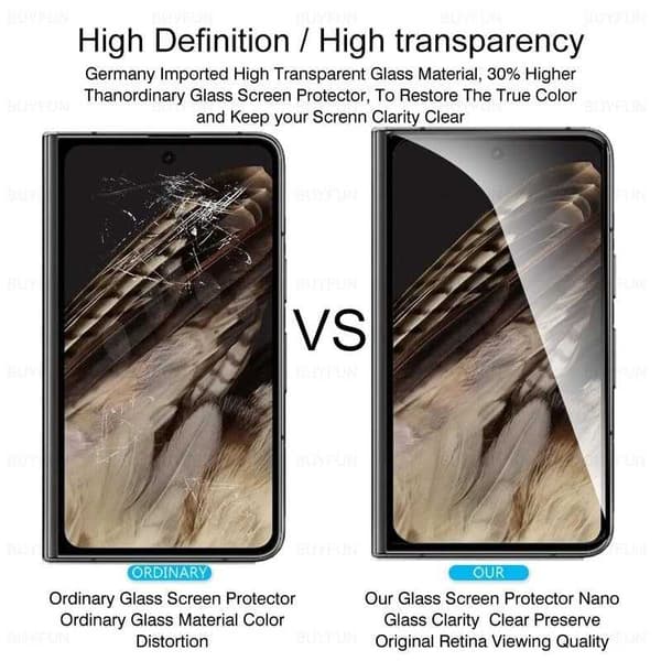 2-PACK Google Pixel Fold FullFrame 0,26 mm 9H karkaistu lasi Transparent