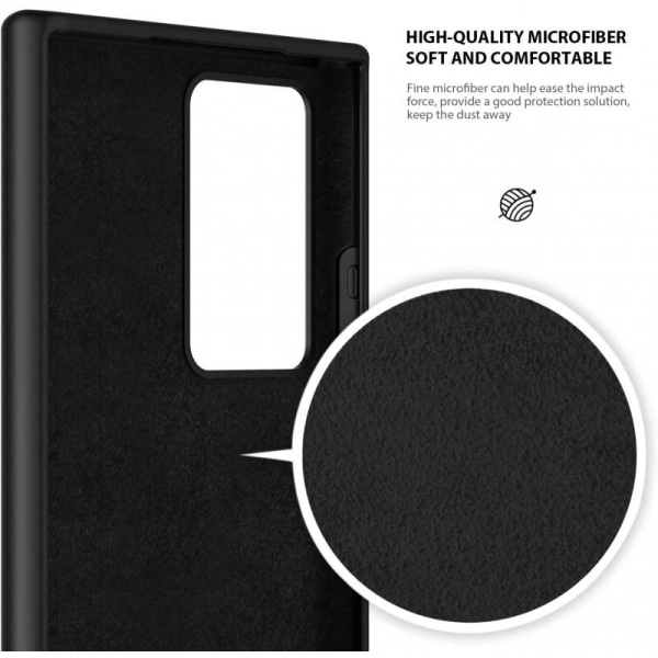 Samsung Note 20 gummibelagt mat sort silikonecover Black